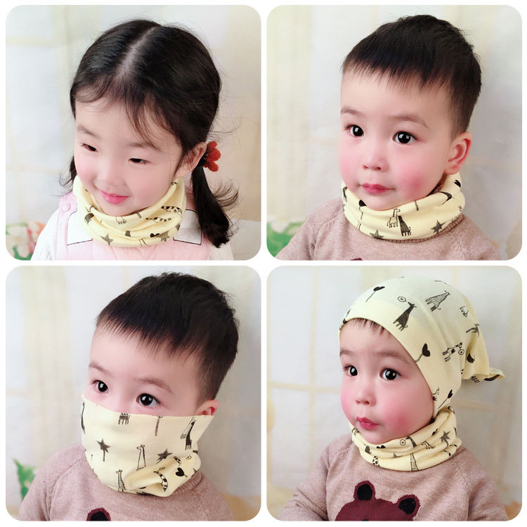 순수 코튼 베이비 가을 겨울 방풍 어린이 후드 및 목 커버 소년과 소녀 기본 따뜻한 목 스카프