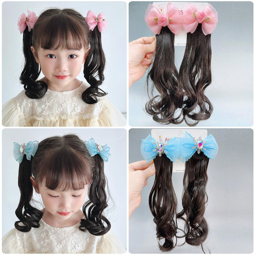 可爱儿童仿真假发双马尾对夹