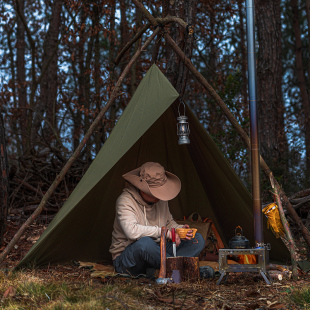 备 野人bushcraft户外露营庇护所帐篷防雨金字塔帐篷便携BC野外装