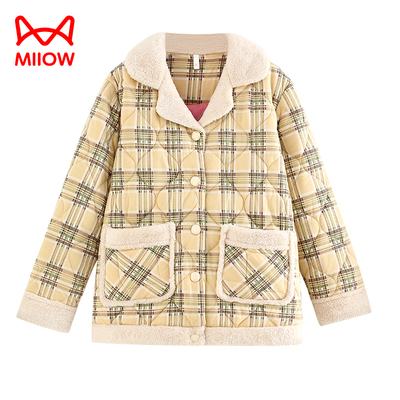 猫人单件上衣睡衣女冬三层加厚加绒纯棉夹棉可外穿袄抗静电家居服