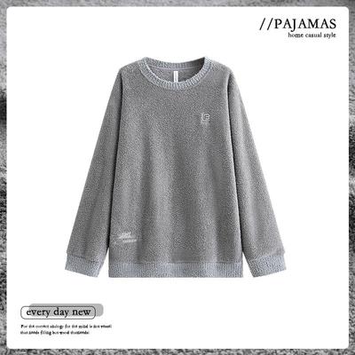 猫人男士单件上衣睡衣珊瑚绒套头