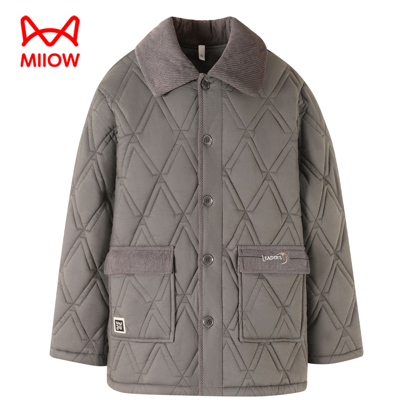 猫人三层纯棉加绒夹棉睡衣男冬新款加厚秋冬珊瑚绒家居服单件上衣