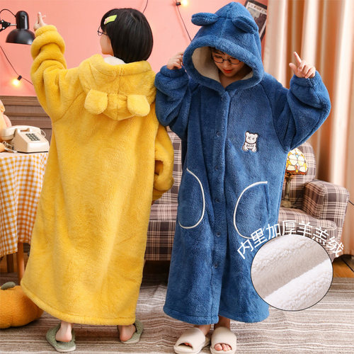 秋米祺冬季加厚儿童睡袍