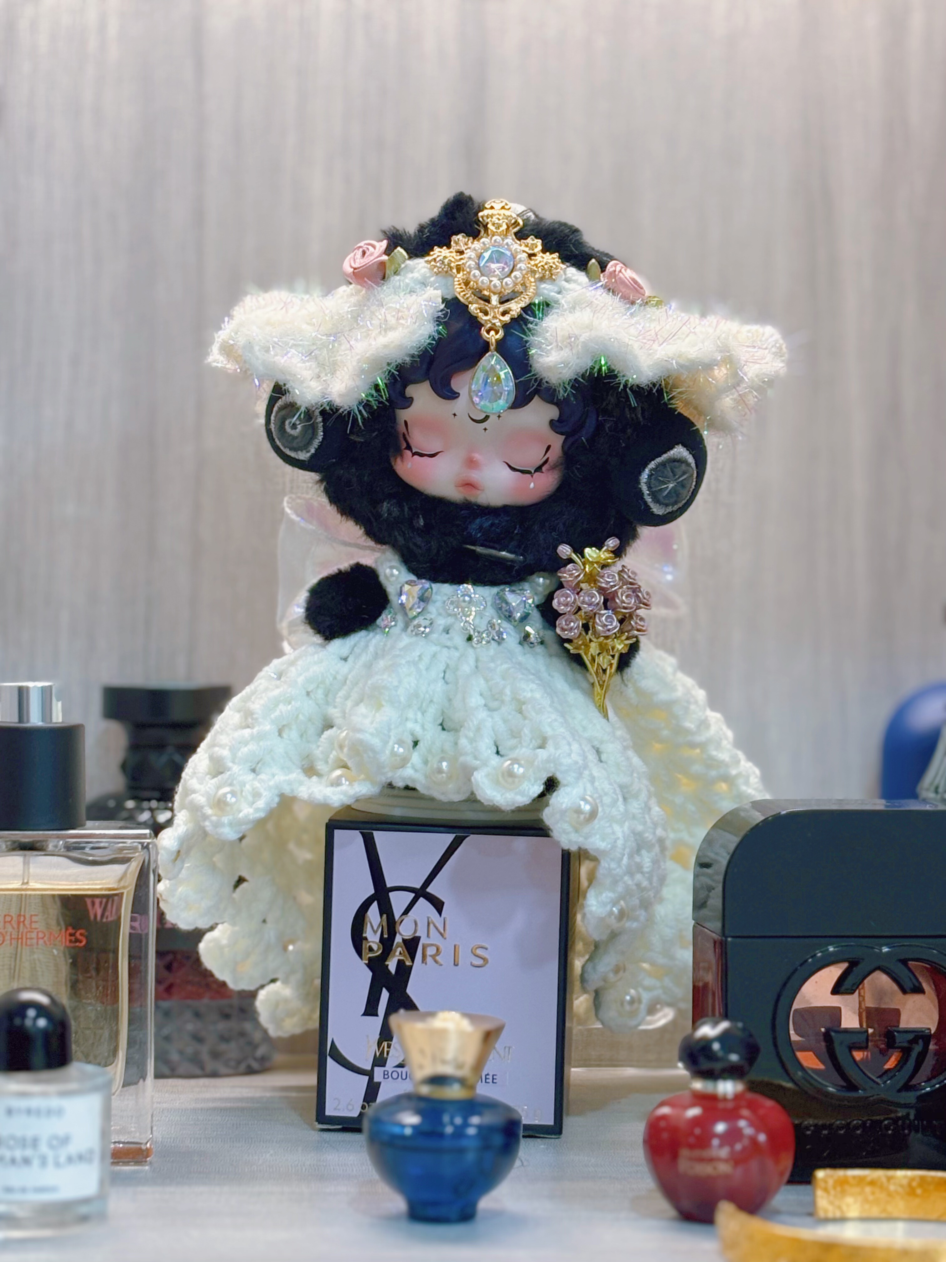 【手工钩织】SP娃衣不眠剧场光织园skullpanda搪胶衣服礼服裙