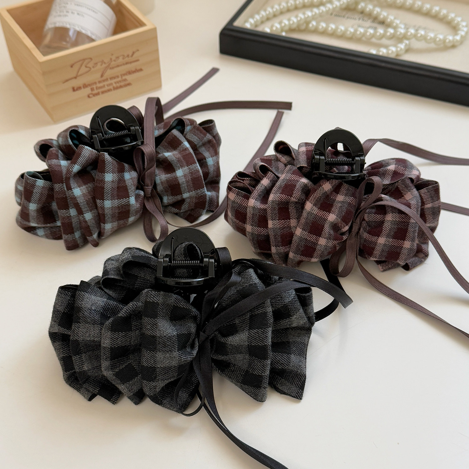 韩系气质百搭学院风格纹飘带抓夹发夹鲨鱼夹发饰,饰品/流行首饰/时尚饰品新,发饰,淘宝优惠券,粉丝福利购,淘宝优惠卷