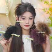 秋冬新款 超仙羽毛抓夹大号发量多后脑勺盘发鲨鱼夹纯欲风发夹头饰