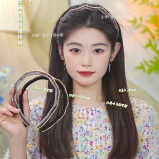 丝绒波浪珠珠发箍秋冬新款 高级感头箍头饰女 发卡日韩简约气质时尚
