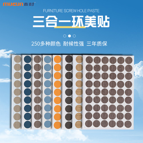衣柜家具三合一钉眼贴片贴纸