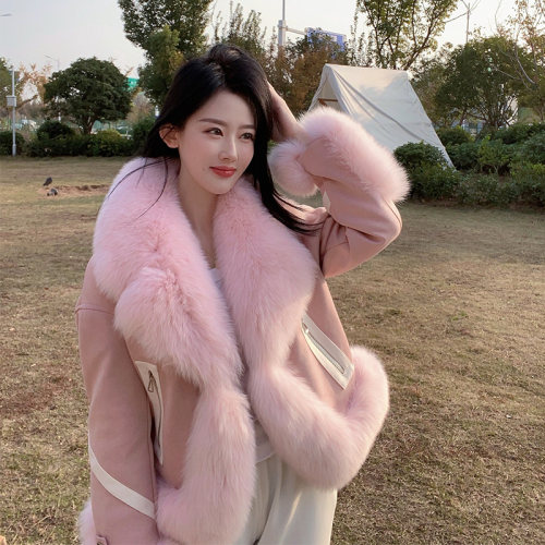 狐狸毛皮草外套女新款鹅绒服
