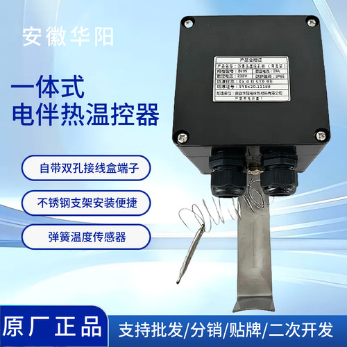 新款一体式防爆带灯带支架温控器220V380V电伴热带调温开关接线盒