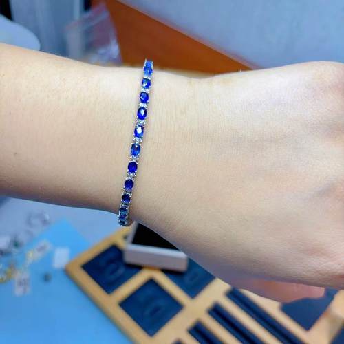 久源珠宝皇家蓝蓝宝石手链