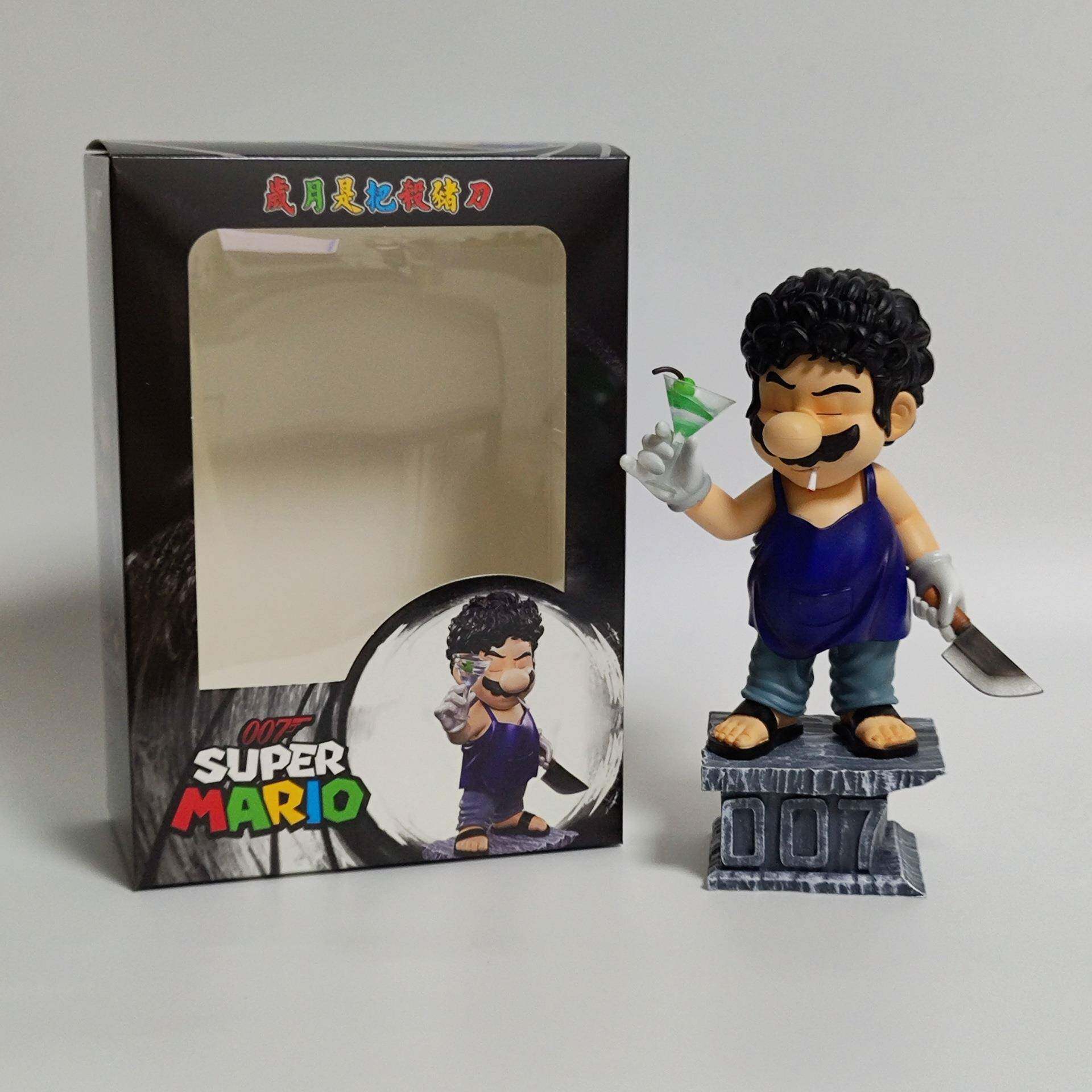 游戏角色潮玩公仔007马里奥法原画系列蓝色小模玩手办摆件现货