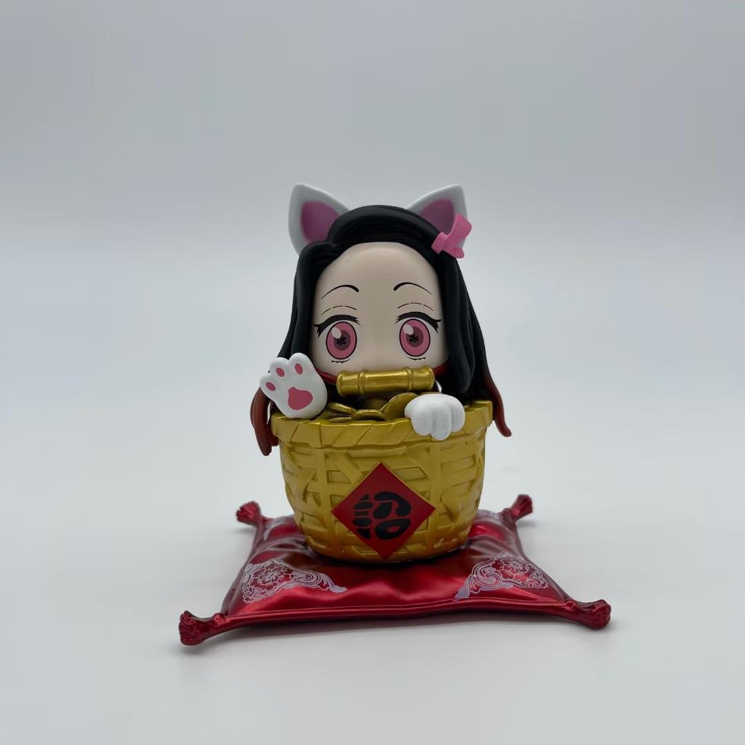 鬼灭之刃 招财倪豆子 右手招财 财源滚滚 祢豆子动漫手办模型