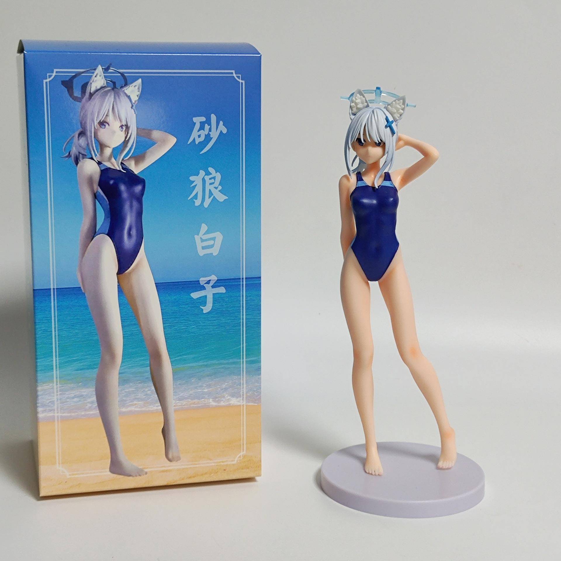 动漫周边蔚蓝档案砂狼白子泳装静态景品手办模型玩偶摆件现货