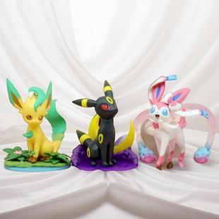 手办动漫伊布家族仙子伊布月亮伊布叶伊布宠物小精灵口袋妖怪潮玩