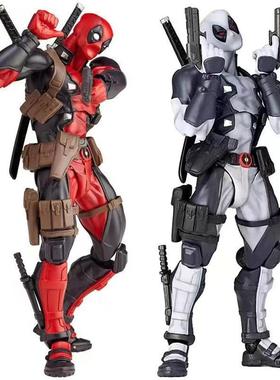 齿轮关节 灰色红色山口式死侍手办模型 l小贱贱 X战警系列手办模