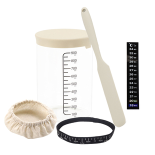 酵种培养皿鲁邦种波兰种天然酵种带刻度玻璃密封发酵罐烘焙工具