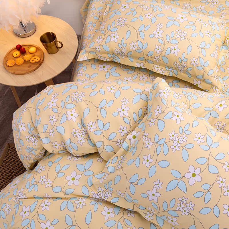 田园风纯棉斜纹床单被套清新碎花全棉床上用品三四件套可定制
