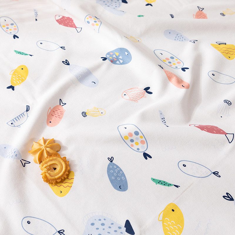 纯棉A类孕婴级白底色针织布宝宝口水巾尿布衣服专用亲肤透气布料