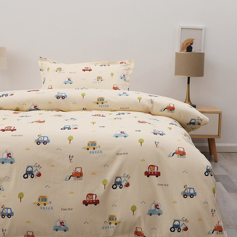 A类卡通无荧光60S贡缎儿童全棉床单纯棉幼儿园宝宝单人被套床品