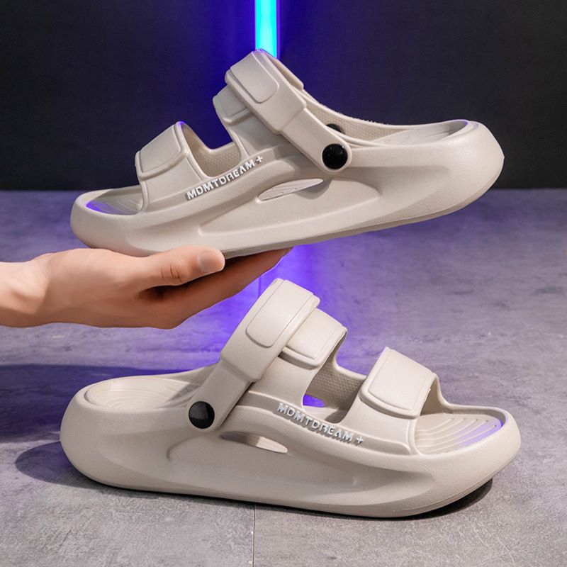 进口男士踩屎感厚底拖鞋潮流百搭可开车软底高弹外穿夏季拖鞋沙滩