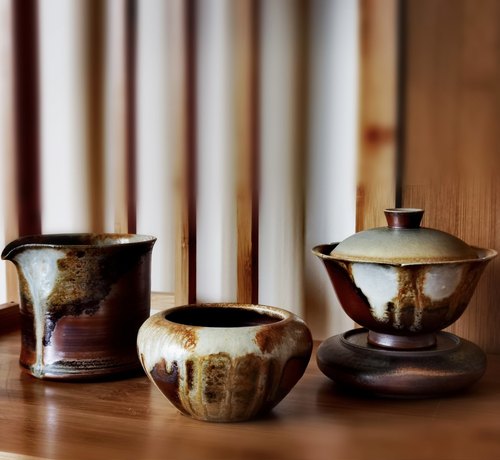 林峰老师作品 纯手工不上釉松柴烧自然落灰茶器【一直在更新】 - 封面