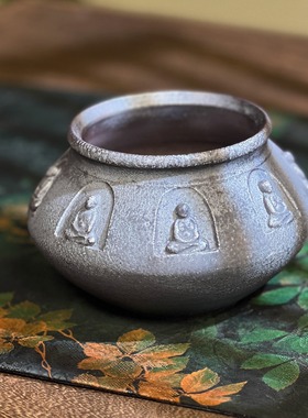 雀羽纹~八尊悟道建水 水洗渣斗 口9.2高8.5容630ml 林连老师上新c