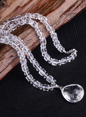 手工打磨项链天然白水晶