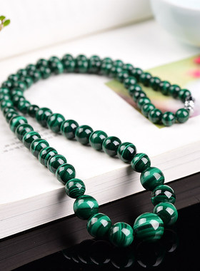 天然孔雀石项链女锁骨