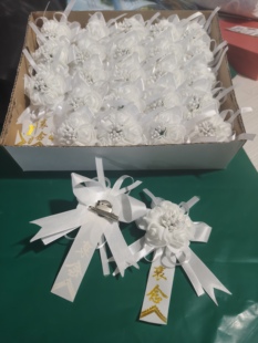 50朵高档胸花 追悼会 小白花 白事用品 布白花 公祭日殡葬灵堂用