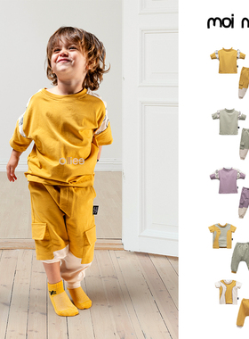 折扣款 现货土耳其Moi Noi 男童女童纯棉短袖T恤长裤运动裤套