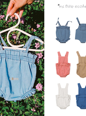 折扣款 现货西班牙My Little Cozmo 女童有机棉条纹碎花连体