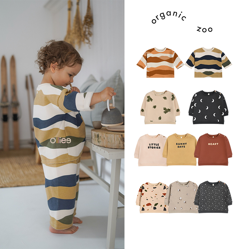 现货英国zoo婴儿字母黑色卫衣