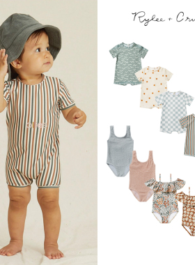 折扣款 现货Rylee Cru 婴儿男童女童防晒连体泳衣吊带泳装