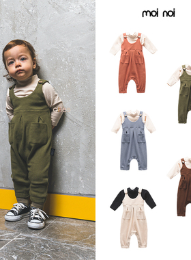 折扣款 现货土耳其Moi Noi 婴儿新生儿纯棉背带连体衣套装
