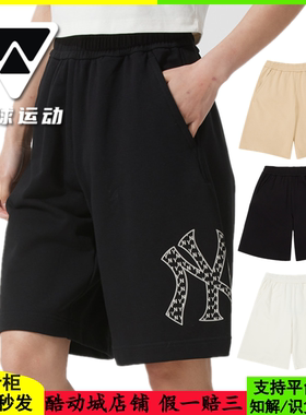 国内现货MLB男女25新款NY复古老花大标印花休闲运动短裤3ASPM0253