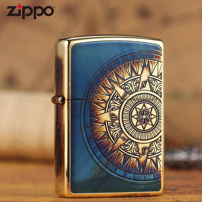 zippo芝宝正版打火机 美国原装正品限量罗盘航海图火机zbt-3-101a