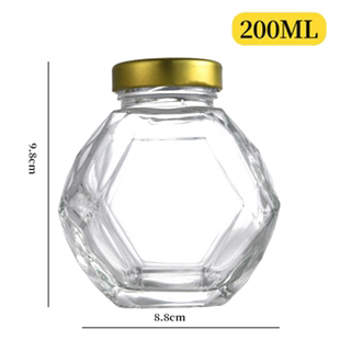 家用蜂蜜玻璃分装瓶透明储物罐头辣酱果酱食品密封空瓶
