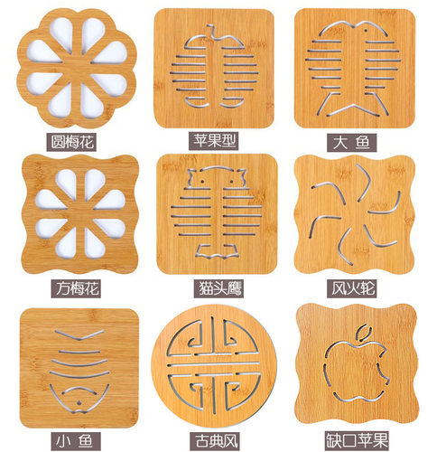 居家家木质卡通防滑可爱隔热垫