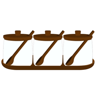 相思木玻璃调味罐三件套玻璃佐料调味瓶套装带盖食盐辣椒粉调味罐