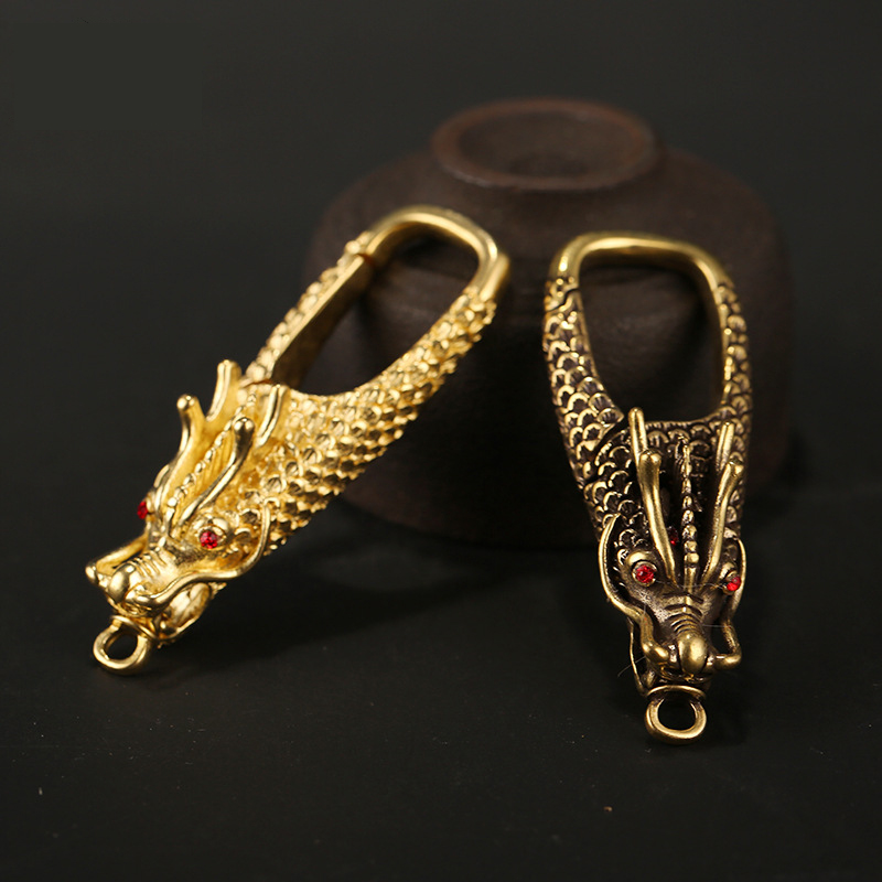 做旧中国风创意铜饰黄铜龙头钥匙扣创意铜饰黄铜龙头钥匙扣生肖龙
