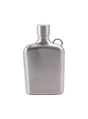 304不锈钢银色酒壶带钩环240ml