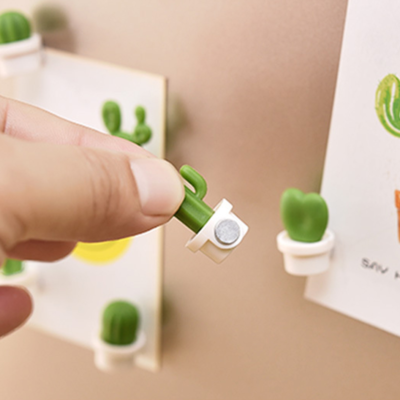6只装仙人掌冰箱贴磁力便利贴吸磁留言贴创意可爱强磁铁居家装饰