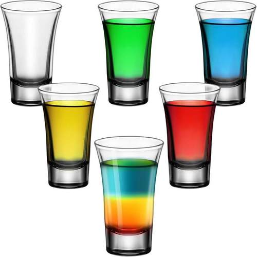 喇叭口子弹杯厚底酒盅水晶玻璃杯白酒杯烈酒