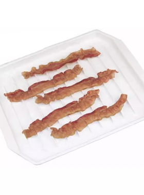 培根微波炉烤盘烤盘烘焙模具白色灰色烤盘便捷方便培根烤盘