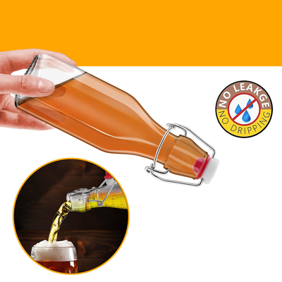 透明果酒饮料瓶密封酵素瓶牛奶果汁瓶家用油瓶卡扣密封玻 璃瓶