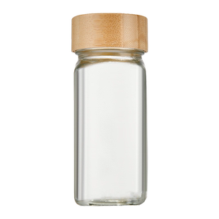 方形调味罐撒料瓶胡椒调料瓶胡椒粉瓶120ml木盖玻璃调料罐香料瓶