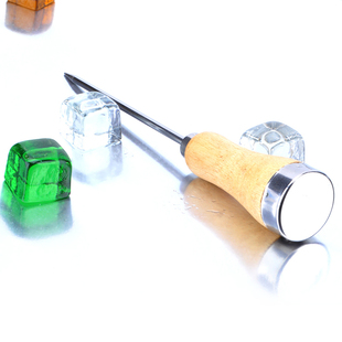 实木把手长冰锥可凿冰球冰箱除冰日式调酒工具酒吧冰簪子除冰锥子