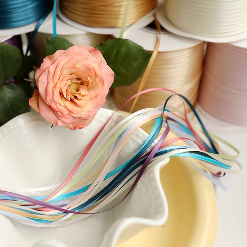 3mm迷你多色缎面双面丝带