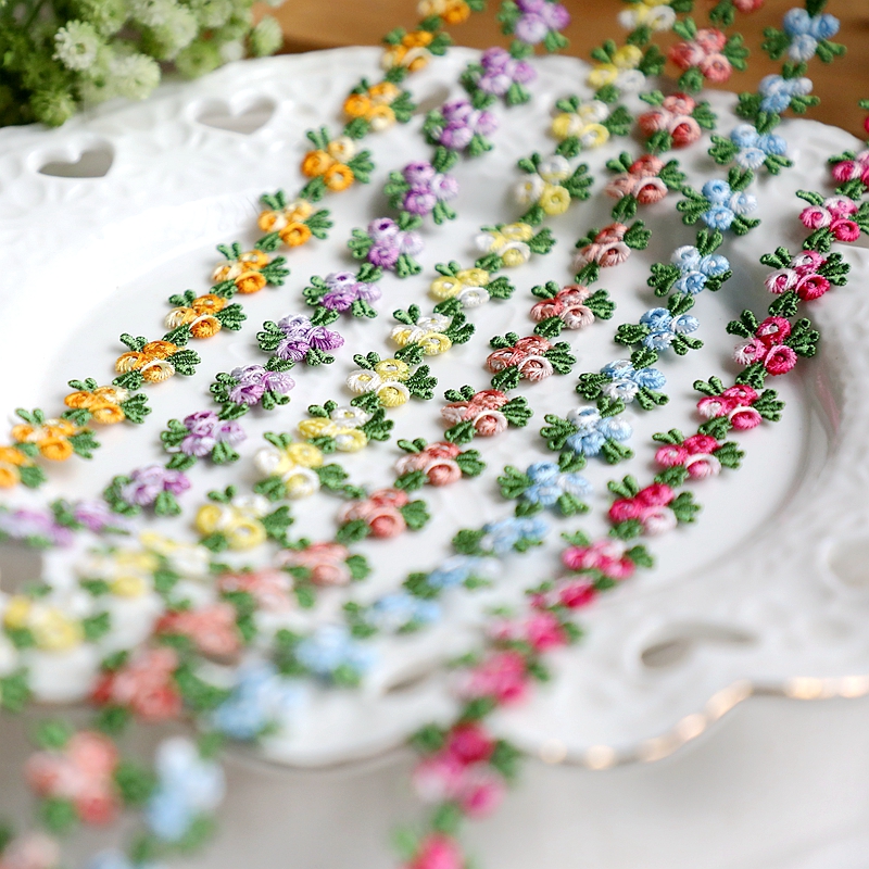 彩色田园小花朵蕾丝花边辅料手工DIY裙边衣服装饰布沙发布边布艺